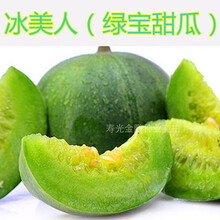 羊角蜜甜瓜种子 薄皮香瓜种籽 羊角脆羊角酥超甜水果四季高产 冰美人绿宝甜瓜1000粒原装
