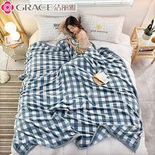 洁丽雅加厚四季珊瑚绒盖腿毯午睡小毛巾沙发法兰绒200*230cm 毛毯 200*230cm