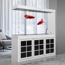 【送货到家限区】Eyckee爱客鱼缸专业级金龙鱼热带鱼办公室客厅中大型铝合金新中式水族箱 田园/1米*33厚*139高智能款