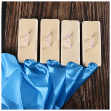 曲漾儿童口才快板舞蹈表演手指板广场舞竹夹板红绸快板一付4片 湖蓝【三角巾绸】