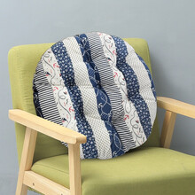 圆形坐垫 餐椅垫子 椅子垫 美臀垫 榻榻米坐垫 办公室加厚学生坐垫 坐垫-船锚蓝色 圆形【直径约40cm】