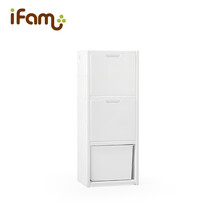 韩国进口 IFAM 3层模块收纳柜整理柜diy组合柜门拼接收纳柜扩展柜 单排-白色