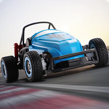 儿童玩具RC遥控车四驱越野高速遥控汽车遥控特技车跑车男孩儿童玩具车模型 【三档调速+强力续航+结实耐撞】蓝色