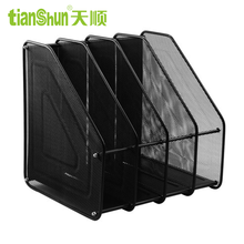 天顺金属铁网文件架书立文件框铁丝网状三层四层文件架整理资料架多层文件栏收纳筐办公铁艺三栏四栏文件盘 四联文件架