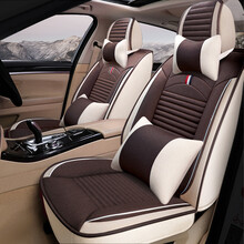 南极人汽车坐垫四季通用养生布艺座垫车垫套新款仿亚麻座垫套 N32咖色豪华版 雪佛兰科鲁兹创酷赛欧探界者科沃兹迈锐宝科帕奇乐风
