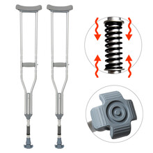 雅德 老人腋下拐杖铝合金防滑轻便可调高四脚带弹簧 小号一对（130-150CM身高使用）