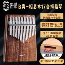 hluru鲁儒拇指琴卡林巴琴17音21音手指琴姆指琴初学者kalimba便携式简单易学乐器大全 B类底部开孔17音相思木+琴谱书全套配件