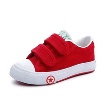 高帮板鞋女儿童12岁新款高帮儿童帆布鞋男童鞋女童板鞋白色 红色 25码/内长16cm