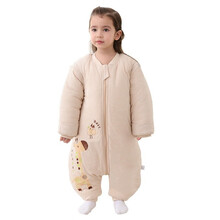 贝特虎 婴儿睡袋秋冬款防踢被儿童宝宝可脱袖夹棉 秋冬款85码【身高85-105cm】