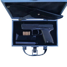 新款可抛壳 USP 伯莱塔模型钥匙扣 合金模型枪不可发射 抛壳 USP灰+消音器+合金箱+枪套