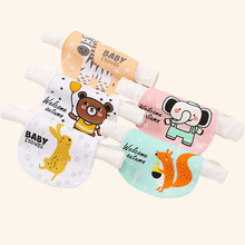 宝宝吸汗巾 婴儿隔汗巾纯棉纱布儿童汗巾0-2-6-8岁小孩垫背巾春夏全棉加大号幼儿园中大童 5条装 加大号6层纯棉（大象组-适用于6-12岁）