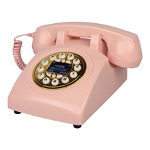金顺迪 JSD071 美式复古电话机老式家用办公座机欧式时尚客厅卧室电话  粉红色按键(插3G联通移动手机卡)