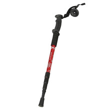 礼达康 手杖 登山杖户外 四节可伸缩拐杖 红色