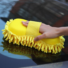 鸿赞 洗车海绵大块海绵吸水海绵大号擦车海绵加厚汽车内饰清洗工具汽车用品 雪尼尔防滑黄色