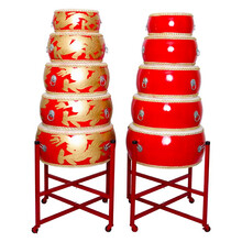 琴兹（Qin Ci）10/18/24寸龙鼓大鼓舞蹈节奏锣鼓牛皮鼓中国红鼓成人儿童盘鼓堂鼓 14寸红鼓+鼓棒+鼓架