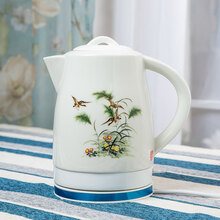 景德镇瓷器烧水壶自动断电陶瓷电热水壶家用防干烧小号泡茶开水壶 酒红色 1.8L新款步步高升