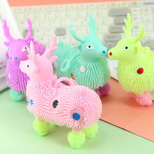 发光毛毛球儿童闪光发泄玩具刺猬弹力球绵羊按摩球创意夜市地摊货 梅花鹿