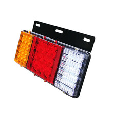 五十铃LED后尾灯轻卡厢式货车高亮尾灯总成24V带透镜铁架 24V左右一对带铁架