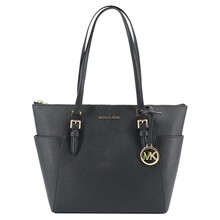 迈克·科尔斯（MICHAEL KORS） MK女包 CHARLOTTE系列牛皮革黑色单肩手提包 35T0GCFT7L BLACK
