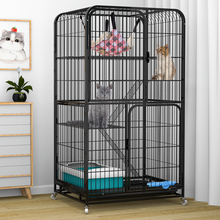 迪熊先生 猫笼 大号三层四层五层方管猫笼子猫别墅成猫幼猫猫舍猫窝宠物猫咪用品龙猫笼子 黑色 760#四层可侧开门方管猫笼