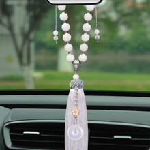 卡丽蒂菩提葫芦汽车挂件车载摆饰装饰车内饰品男女后视镜挂饰吊坠档位珠寓意平安保车内挂饰 菩提车挂-五福梅花-玉髓平安扣