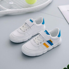 回力童鞋2020秋新品男童皮面休闲鞋女童鞋子儿童帆布鞋中大童板鞋 20-115黄蓝 31码/205内长约20.0CM