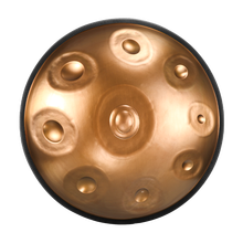 hluru鲁儒手碟鼓handpan手碟鼓10音9音手工捶打级空鼓氮化加硬工艺钢舌鼓飞碟打击乐器 【基础不锈款】炫金色 9音