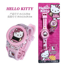 爱莎公主手表 发光表 冰雪奇缘2爱莎电子手表凯蒂猫儿童卡通手表运动表 凯蒂猫