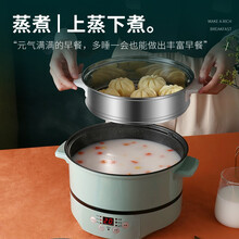 智能预约定时电炖锅多功能迷你炖锅家用煲汤锅煮粥锅熬粥炖汤锅小炖锅神器大容量蒸炖一体全自动快炖养生锅 手动款2.2L+8礼/无蒸笼 1-2人用 抹茶绿-多功能不粘锅/一体锅