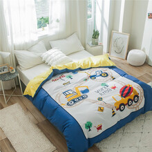 南极人家纺卡通纯棉单被套单件全棉双人被罩单人儿童全棉1.5单被子套 积木 160x210cm单被套