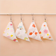 屁屁乐（PiPiLe） 婴儿三角巾男口水巾夏季超薄宝宝围嘴薄款女纱布新生儿纯棉透气童 4层纱布三角巾4条装-B