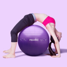 PROIRON 教学瑜伽球 健身球加厚防滑防爆初学者男女通用儿童孕妇分娩助产球普拉提平衡球55CM紫色