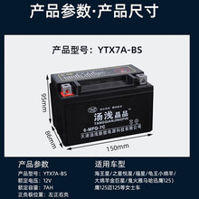 摩托车电瓶12v通用免维护12v9a踏板车125助力110弯梁YTX7A干电瓶蓄电池 YTX7A（踏板车）