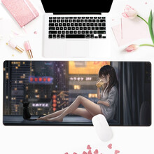 镇魂歌 鼠标垫超大号女生卡通动漫游戏周边二次元可爱加厚锁边网吧键盘垫笔记本个性定制订制办公电脑桌垫 夜半小酌 300x800x3mm