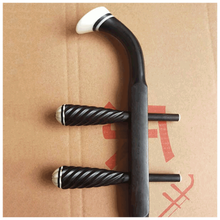 曲漾紫檀黑檀龙头二胡 高胡 越胡琴杆红花梨红檀黑檀紫檀二胡琴杆 黑檀全素二胡琴杆