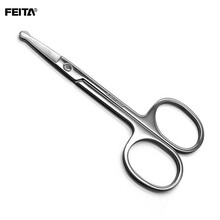 FEITA 圆头鼻毛剪 修鼻毛剪刀 手动鼻毛修剪器 男女剪鼻毛不锈钢化妆剪美容剪胡须 1把