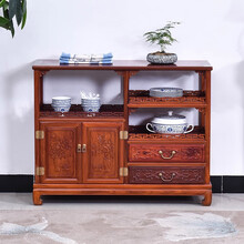 DFJXW F红木家具缅甸花梨（学名：大果紫檀）餐边柜实木新中式碗柜厨房储物柜歺边柜茶水柜Q 长108*宽38*高85cm