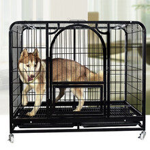 茨格曼 狗笼 狗狗笼子大型犬中型犬小型犬 加粗加密方管笼子泰迪金毛拉布拉多哈士奇宠物笼子狗狗用品 黑色96*65*82CM【建议60斤左右】 *