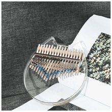 拇指琴透明水晶小熊手指琴卡林巴初学者17音板式卡巴林 水晶猫17音+卡通琴袋