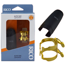 美国RICO 黑管卡子 金属卡镀金卡帽 中音 高音 次中音 萨克斯 H型 RICO中音金属卡子一套(镀金)