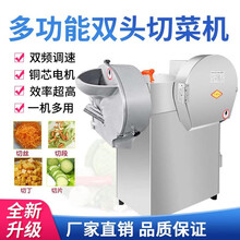 钦樽切菜机商用土豆胡萝卜切片机切丝机商用切段切条机多功能蔬菜切菜机学校饭店食堂用 802双头切菜机（新款可以切各种蔬菜）