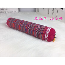 决明子小圆枕头颈椎枕棒荞麦皮护颈枕脊椎修复反弓硬器圆柱枕 枚红色决明子