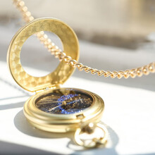 故宫 北极恒星图怀表复古文创实用生日圣诞礼物女官网 金色