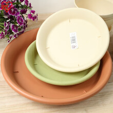 日本爱丽思IRIS 素烧风圆形花盆托大号树脂底碟底托托盘接水盘加厚盆托爱丽丝 内径约21.5cm 10号陶茶色