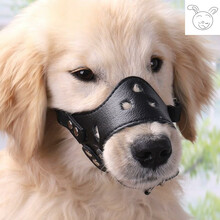 拉布拉多可调节大型犬止吠器咬人嘴套嘴巴幼犬狗狗透气叫套防 黑色 XL号 建议佩戴体重70-130斤