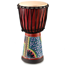 非洲鼓演出表演非洲鼓儿童手拍鼓成人山羊皮寸寸寸寸手工印尼非洲鼓初学者练习鼓 12寸棕色彩绘(鼓包、背带、手铃、电子教程)