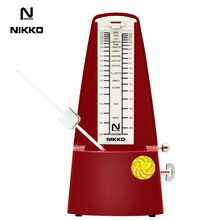 NIKKO日本进口机芯尼康机械节拍器钢琴古筝电子琴吉他架子鼓乐器初学者通用节拍器 经典款—枣红色