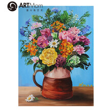 墨斗鱼艺术王晶布面油画静物花卉古典风欧洲纯手绘实木画框装裱原作孤品限量一幅收藏证书30*40cm