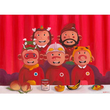 【限量版画】《全家福》艺术家陈建周创意潮流明星同款 现代客厅卧室玄关装饰艺术画 送礼保值收藏