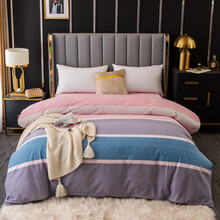 顾盼家纺 被套单件全棉磨毛加厚被套 磨毛单人学生宿舍床上用品被罩单件 梦庄园-粉 160*210cm单被套